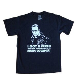 SNL Black Short Sleeve Unisex Cotton Tee More Cowbell Size  Medium